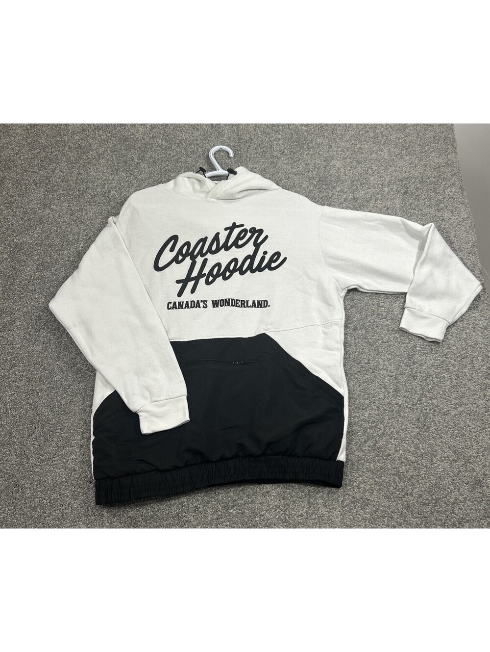 Canadas Wonderland Coaster Hoodie Black/White With Kangaroo Pouch Unisex